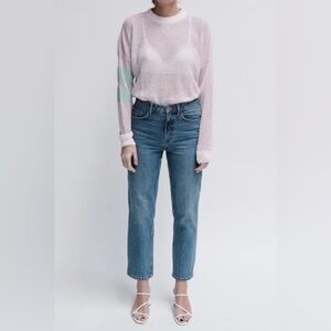 Valentine Witmeur Lab Materialist quarter linen sweater-pink/turquoise stripe